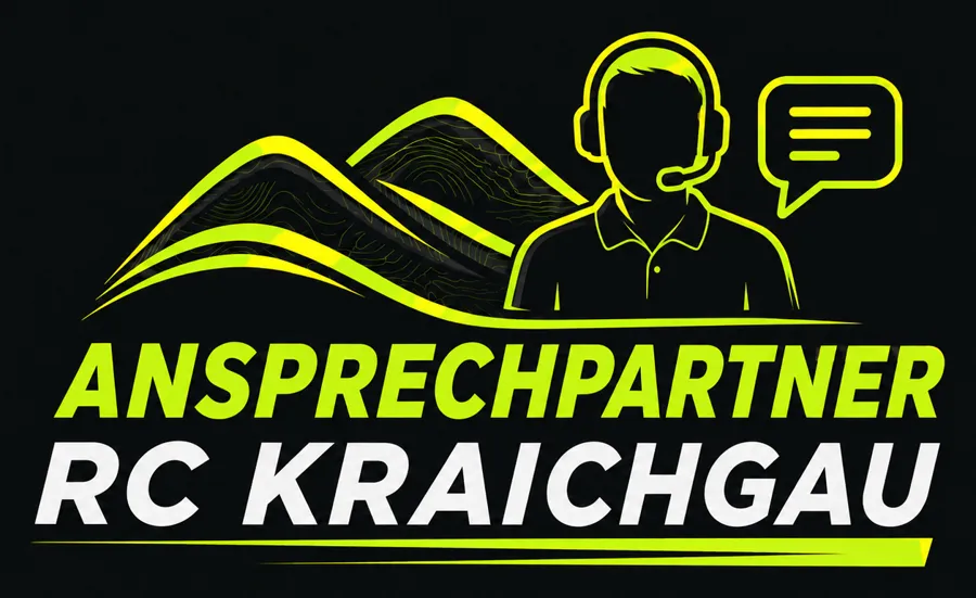 Grafik „Ansprechpartner RC Kraichgau“ mit Headset und Sprechblase